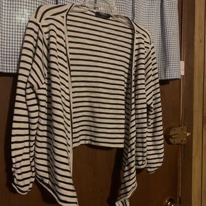 Gina Benotti Striped Cropped Cardigan   Size XL